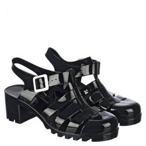 Black Vintage Adult Blush Black Jelly Shoes...never worn